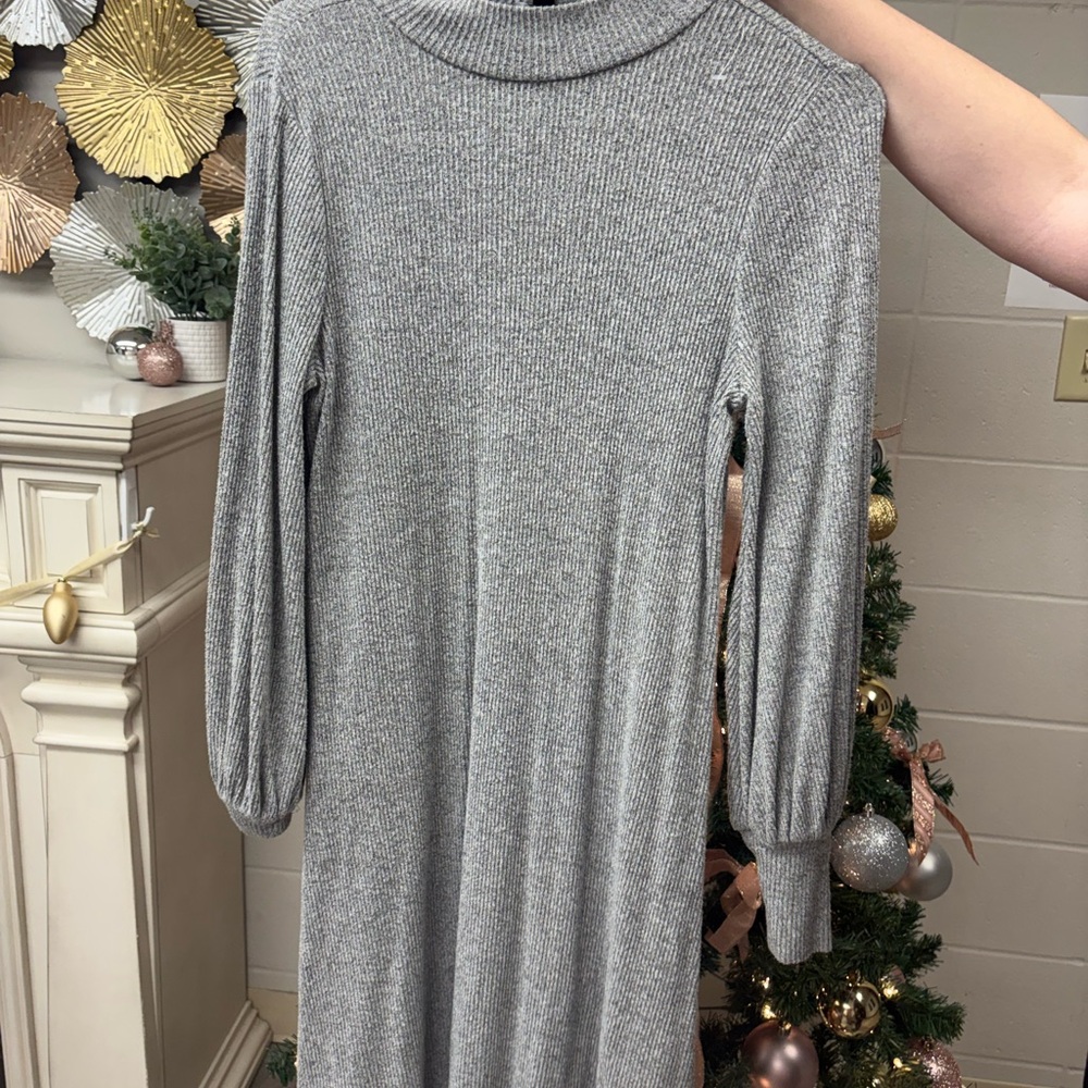 Express Gray Long Sleeve Dress